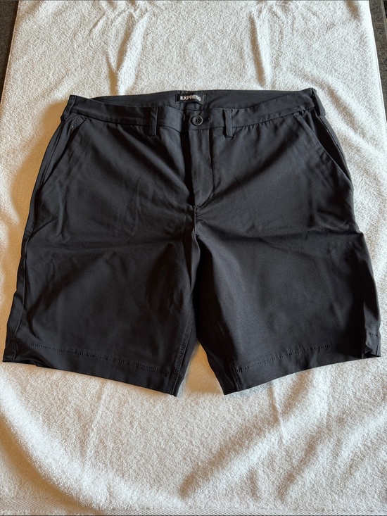 Express Other - Express Men's Black Flat-Front Performance Shorts